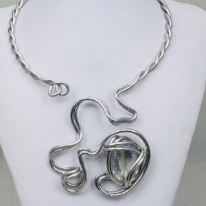 AJA Clear Iridescent Crystal Neck Collar #886