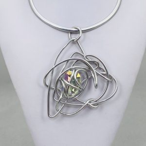 AJA Iridescent Yellow Crystal Necklace #488