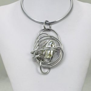 AJA Iridescent Yellow Crystal Necklace #492